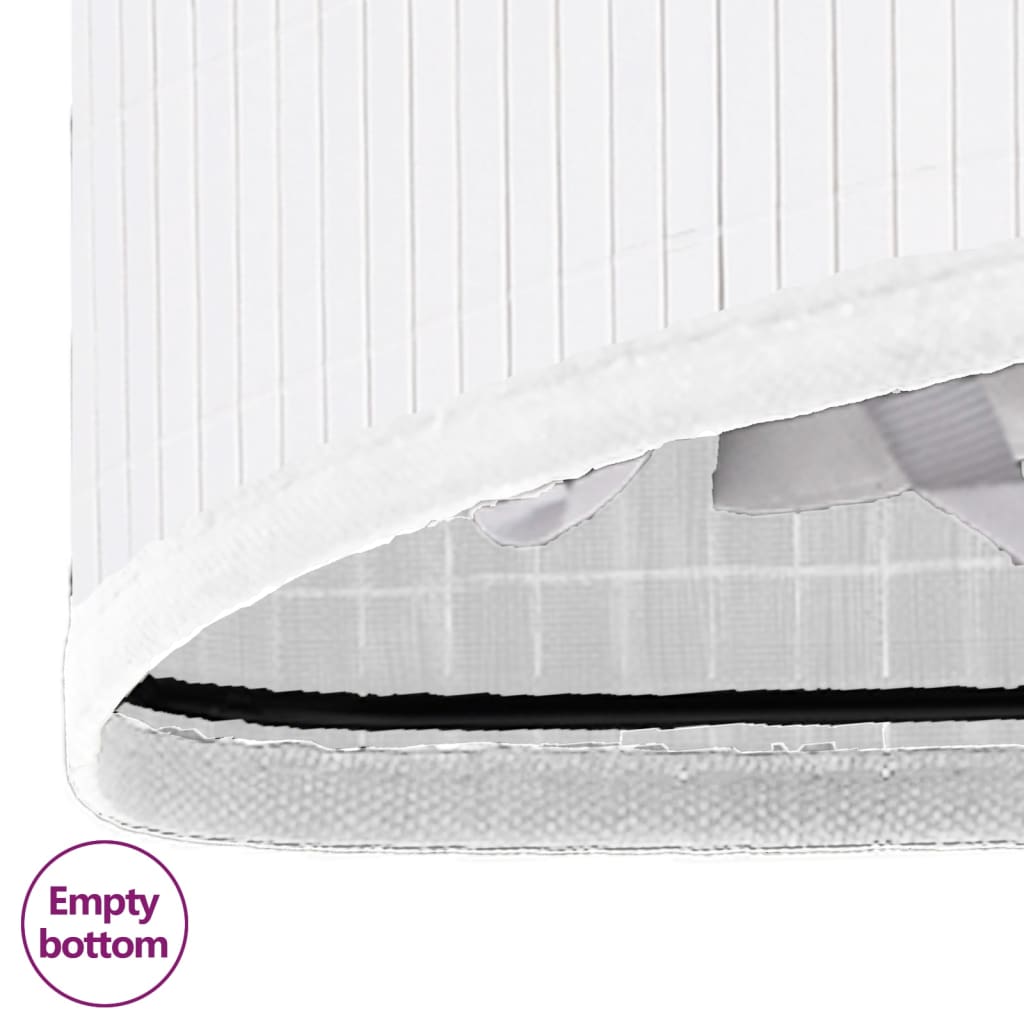 vidaXL Καλάθι Άπλυτων Γωνιακό Λευκό 60 Λίτρων από Μπαμπού