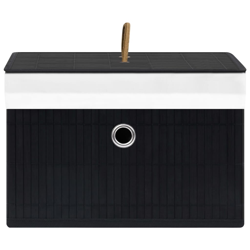 vidaXL Κουτιά Αποθήκευσης 4 τεμ. Μαύρα από Μπαμπού