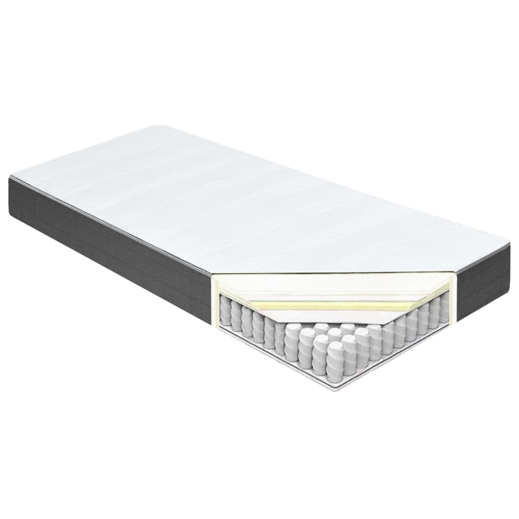 vidaXL Κρεβάτι Boxspring Σκούρο Γκρι 180 x 200 εκ. Υφασμάτινο