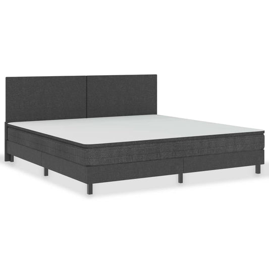 vidaXL Κρεβάτι Boxspring Σκούρο Γκρι 200 x 200 εκ. Υφασμάτινο