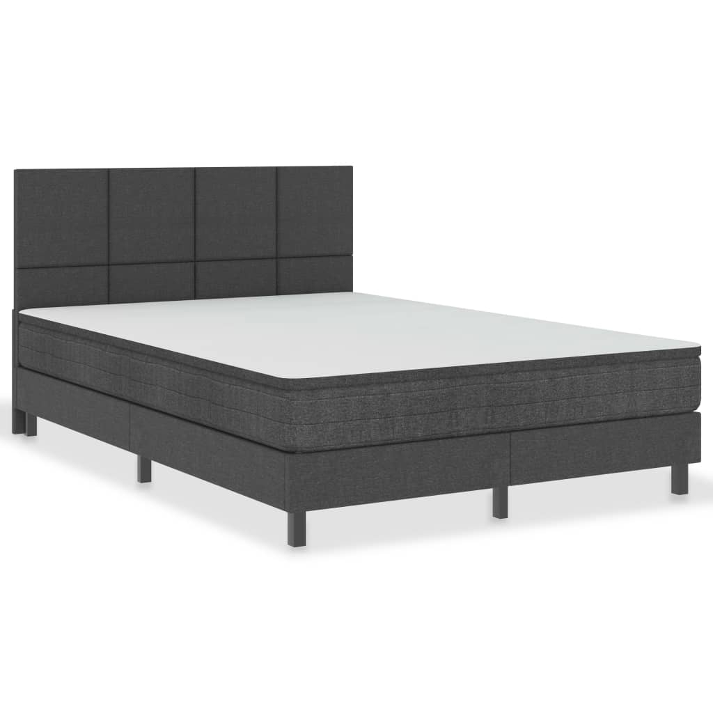 vidaXL Κρεβάτι Boxspring Σκούρο Γκρι 180 x 200 εκ. Υφασμάτινο
