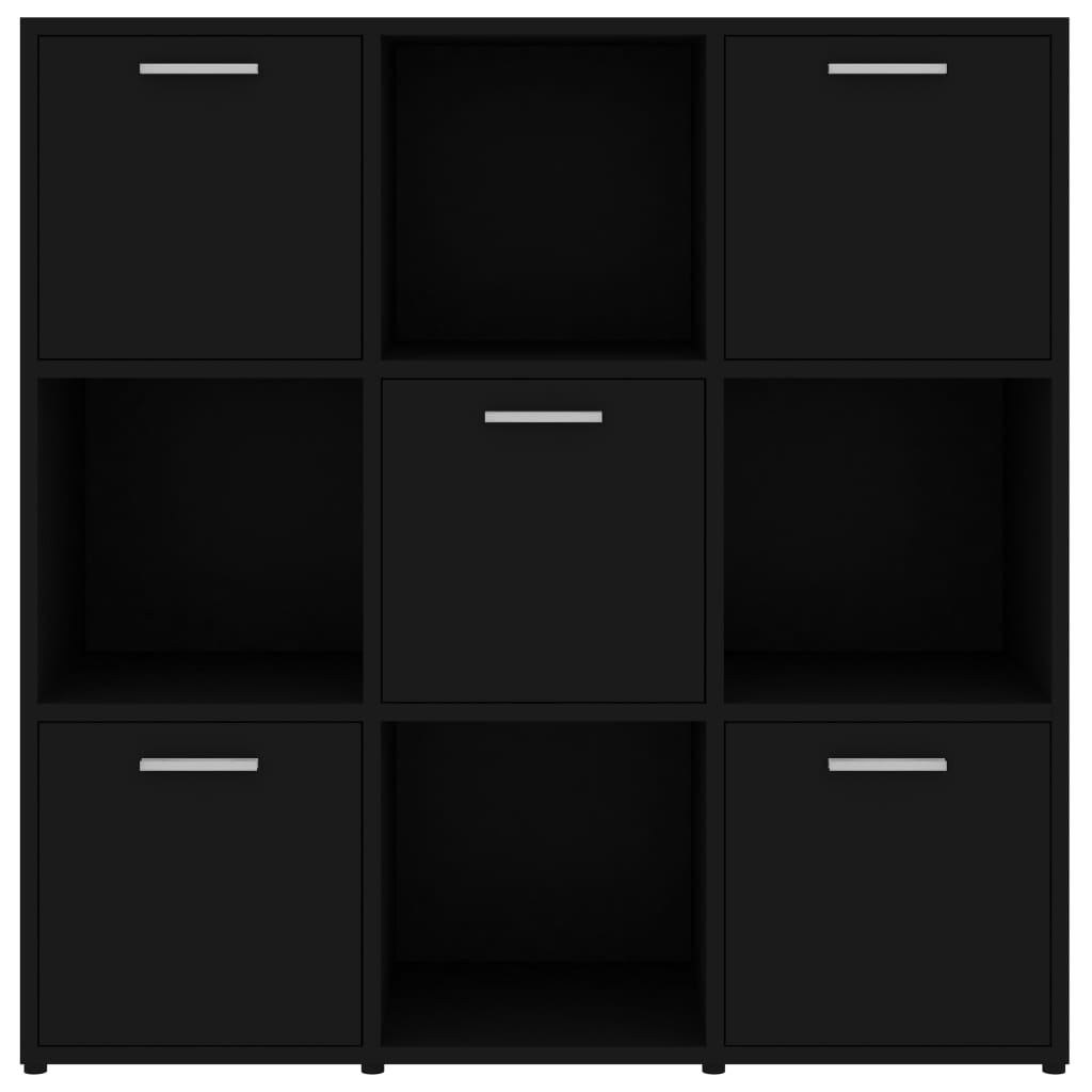 vidaXL Βιβλιοθήκη Μαύρη 90 x 30 x 90 εκ. από Επεξ. Ξύλο