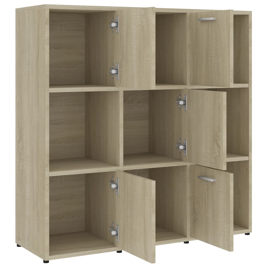 vidaXL Βιβλιοθήκη Χρώμα Sonoma Δρυς 90 x 30 x 90 εκ. από Επεξ. Ξύλο