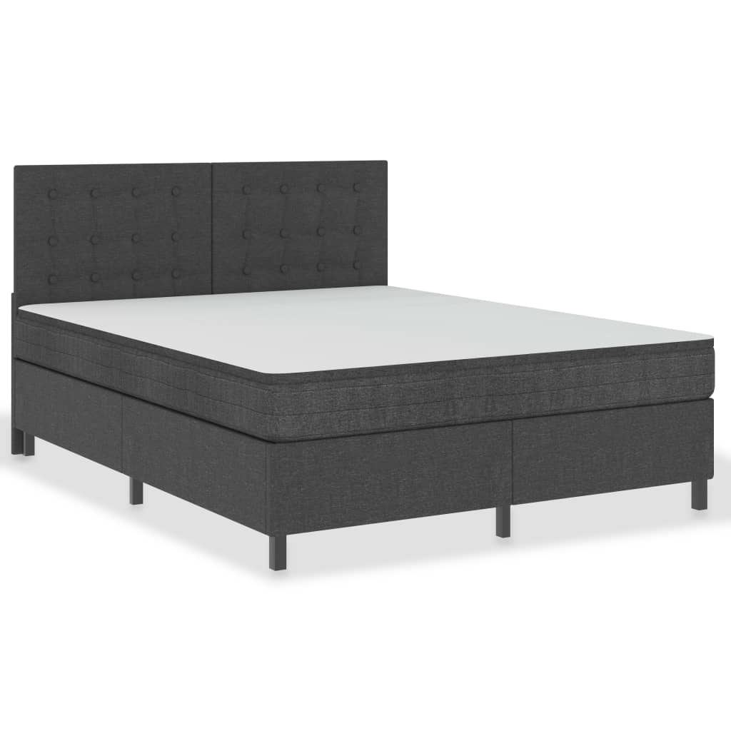 vidaXL Κρεβάτι Boxspring Σκούρο Γκρι 180 x 200 εκ. Υφασμάτινο