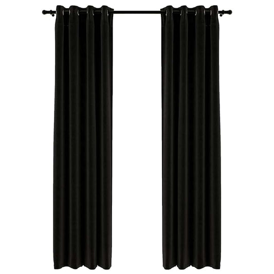 vidaXL Κουρτίνες Συσκότισης με Όψη Λινού 2 τεμ. Ανθρακί 140x225 εκ.