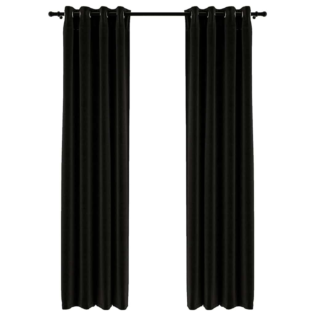 vidaXL Κουρτίνες Συσκότισης με Όψη Λινού 2 τεμ. Ανθρακί 140x245 εκ.