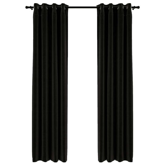 vidaXL Κουρτίνες Συσκότισης με Όψη Λινού 2 τεμ. Ανθρακί 140x245 εκ.