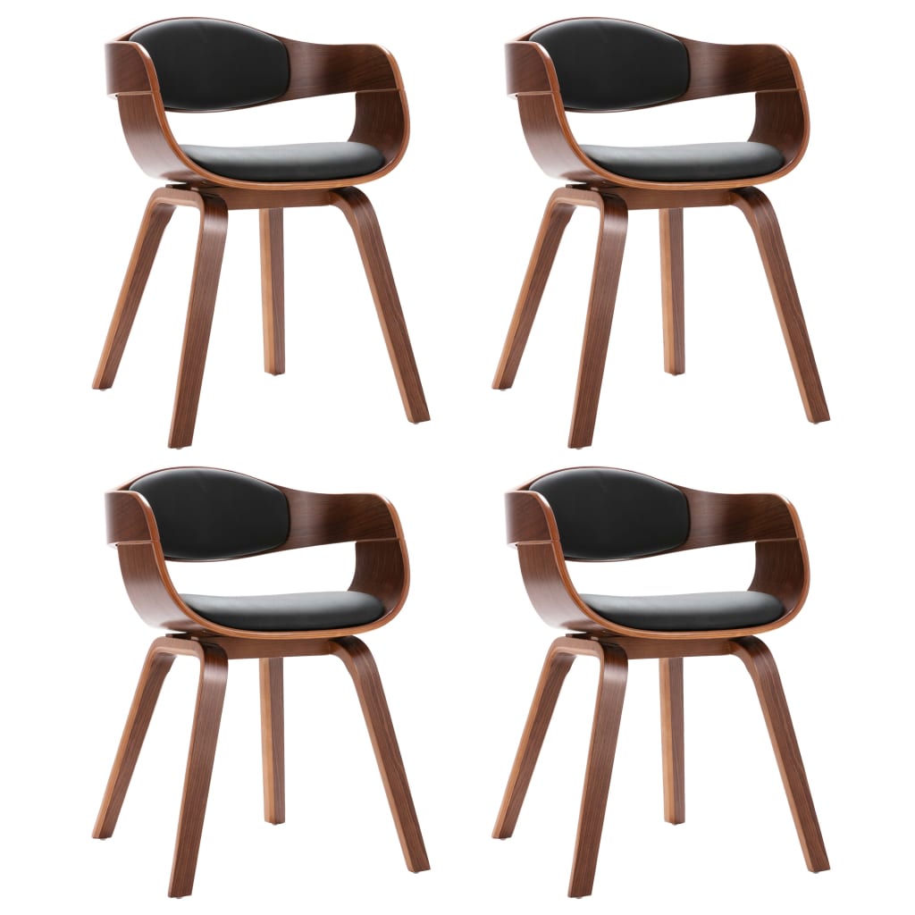 vidaXL Καρέκλες Τραπεζαρίας 4 τεμ. Λυγισμένο Ξύλο/Συνθετικό Δέρμα