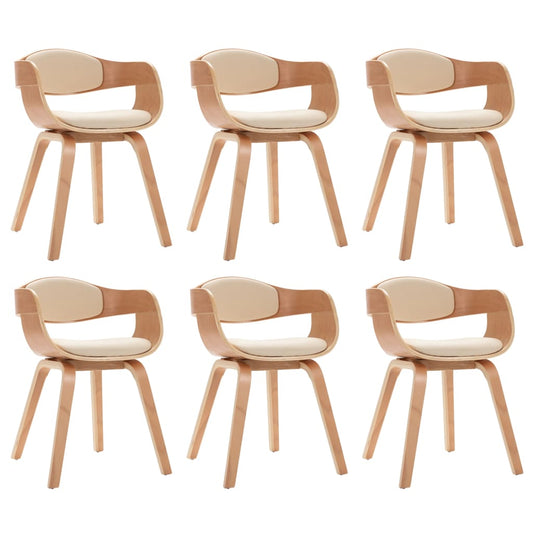 vidaXL Καρέκλες Τραπεζαρίας 6 τεμ. από Λυγισμένο Ξύλο/Συνθετικό Δέρμα