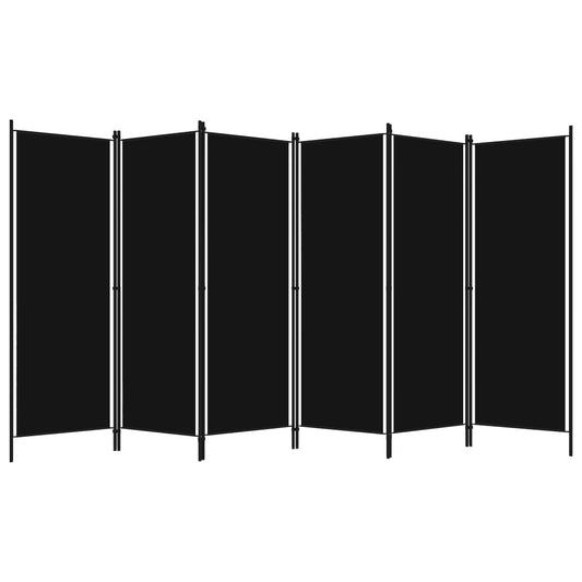 vidaXL Διαχωριστικό Δωματίου με 6 Πάνελ Μαύρο 300 x 180 εκ.
