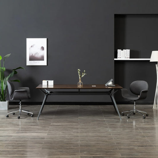 vidaXL Καρέκλες Τραπεζαρίας Περιστρεφόμενες 2 τεμ. Γκρι Υφασμάτινες