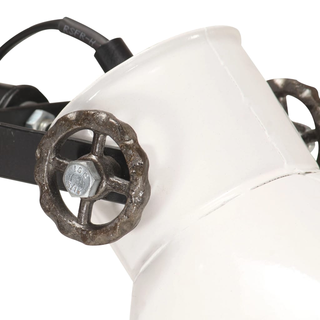 vidaXL Φωτιστικό Δαπέδου με 2 Καπέλα Λευκό από Χυτοσίδηρο E27