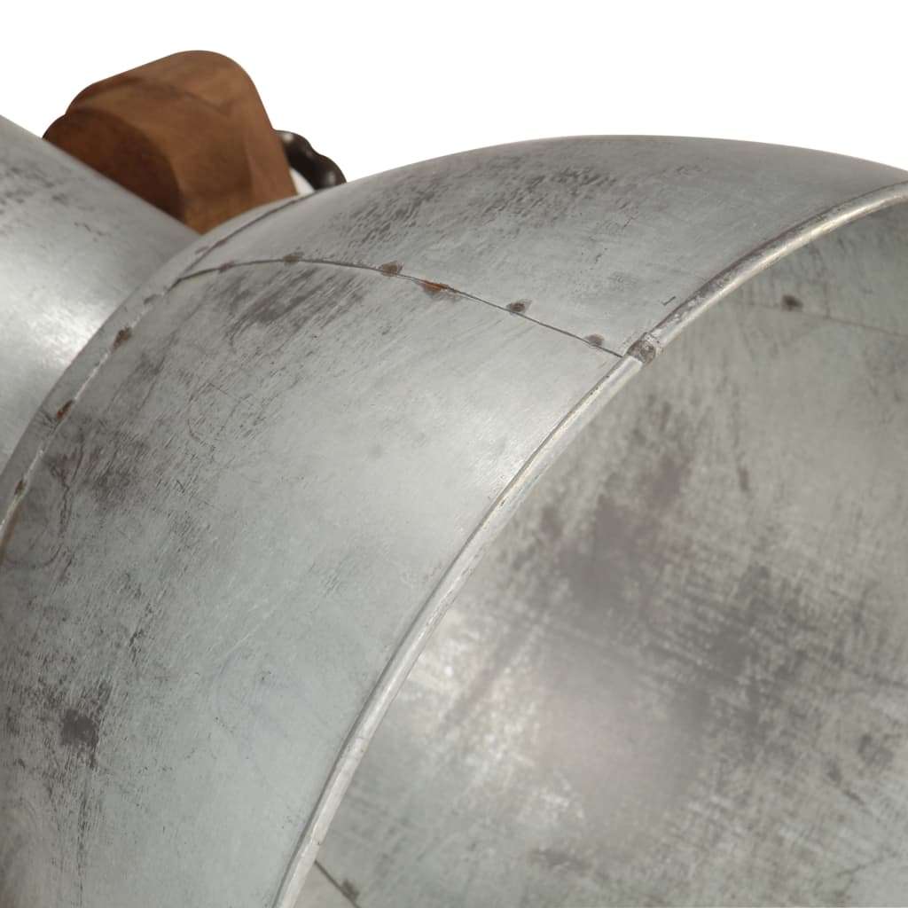 vidaXL Φωτιστικά Δαπέδου 3 Τεμαχίων Ασημί από Μασίφ Ξύλο Μάνγκο E27