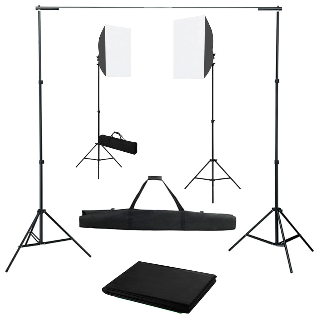 vidaXL Κιτ Φωτισμού Φωτογραφικού Στούντιο με Softbox και Φόντο