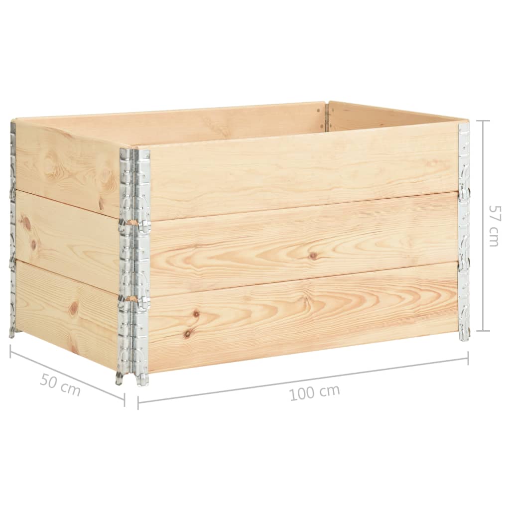 vidaXL Παρτέρια Υπερυψωμένα 3 Τεμ. 50x100 εκ. από Μασίφ Ξύλο Πεύκου