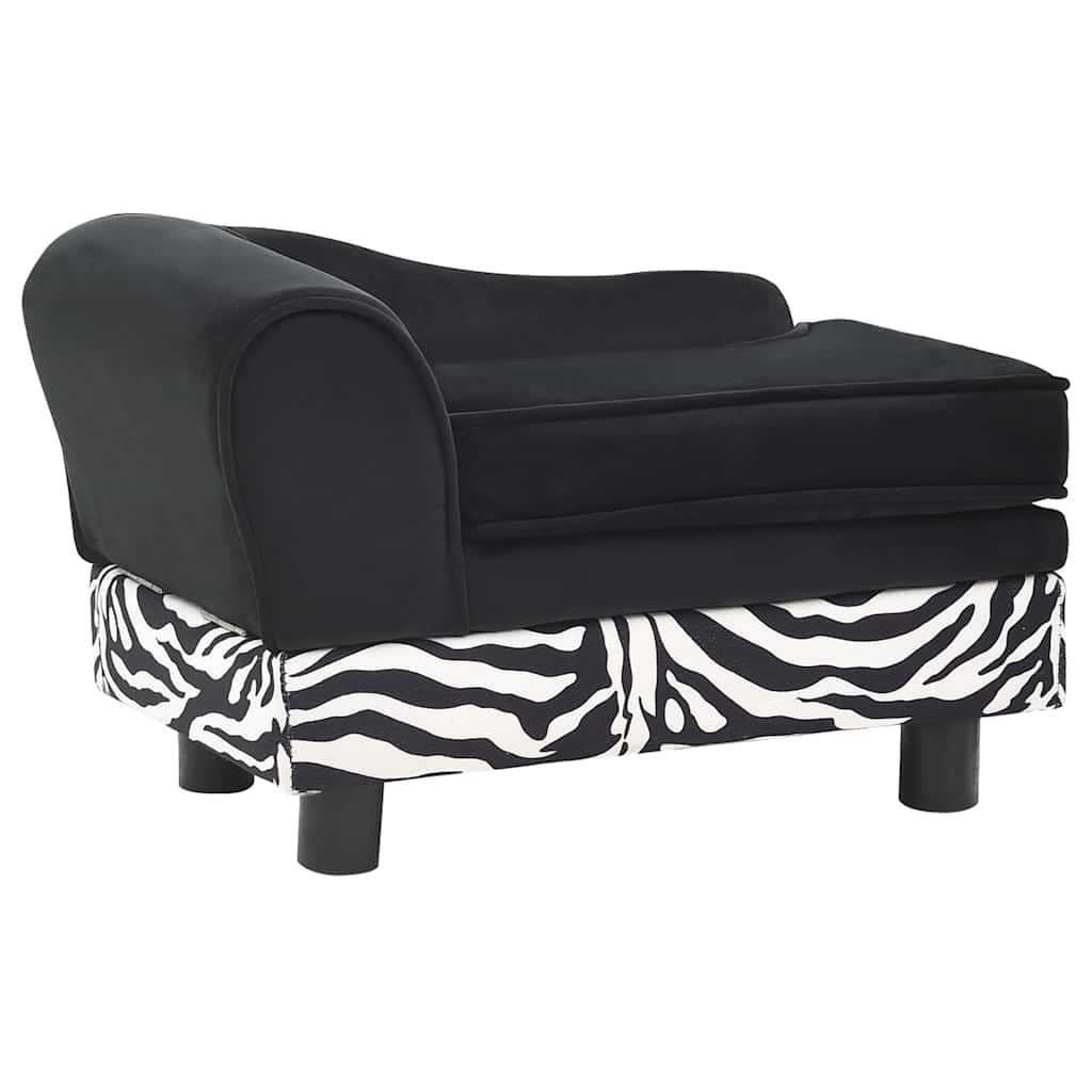 vidaXL Καναπές - Κρεβάτι Σκύλου Μαύρος 57 x 34 x 36 εκ. Βελουτέ
