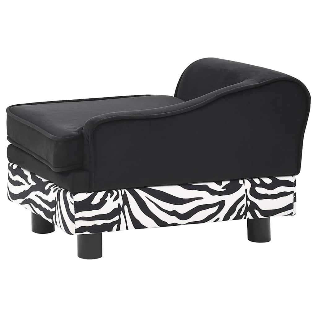 vidaXL Καναπές - Κρεβάτι Σκύλου Μαύρος 57 x 34 x 36 εκ. Βελουτέ