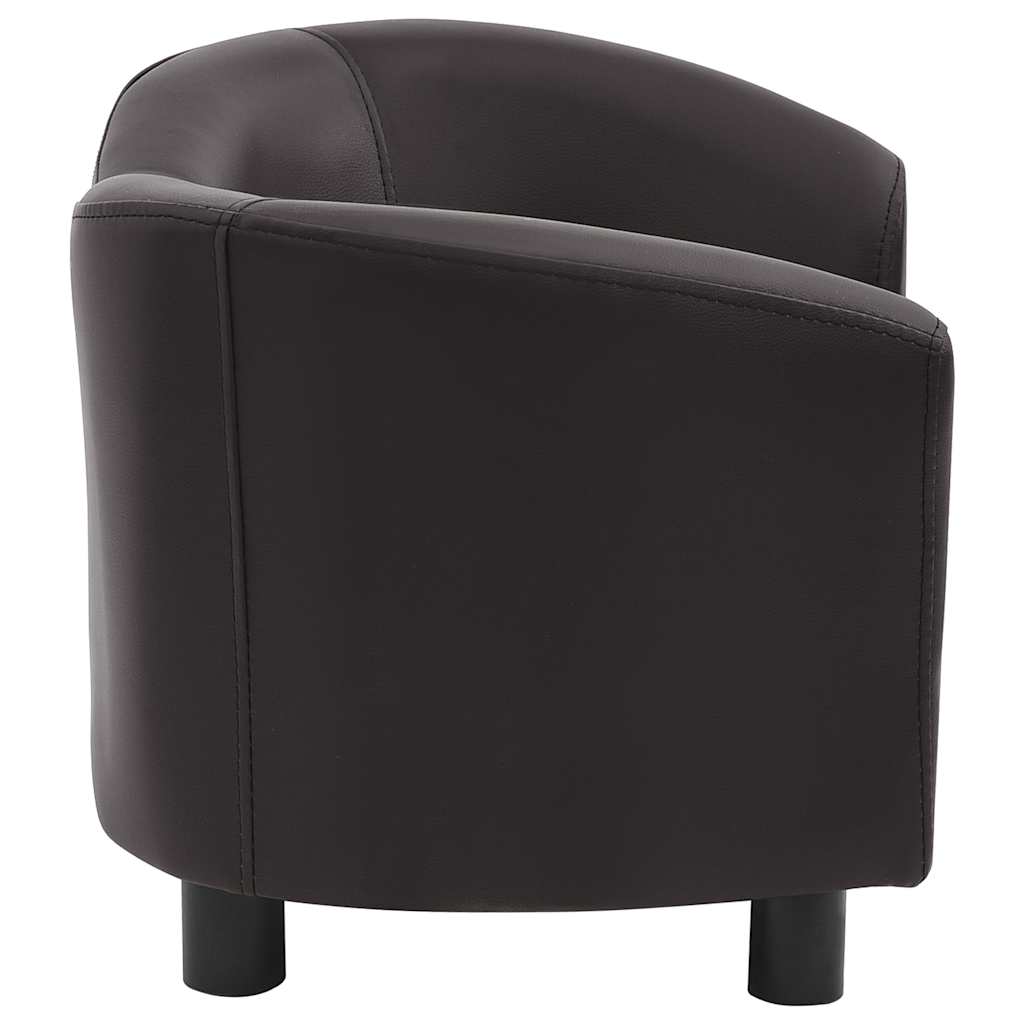 vidaXL Καναπές-Κρεβάτι Σκύλου Καφέ 67x41x39 εκ. από Συνθετικό Δέρμα