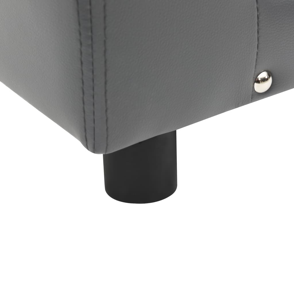 vidaXL Καναπές-Κρεβάτι Σκύλου Γκρι 81x43x31 εκ. Βελουτέ/Συνθετ. Δέρμα