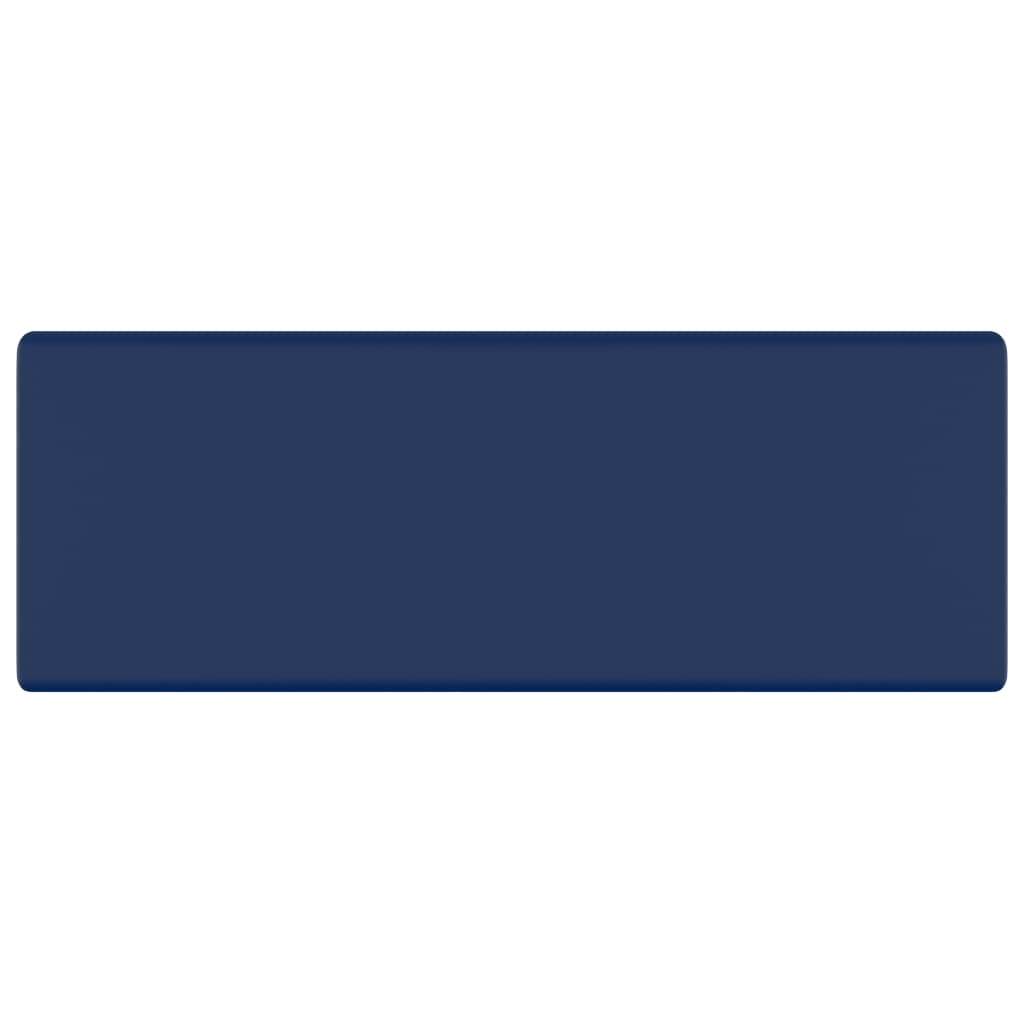 vidaXL Νιπτήρας με Υπερχείλιση Τετράγωνο Σκ Μπλε Ματ 41x41 εκ Κεραμικό