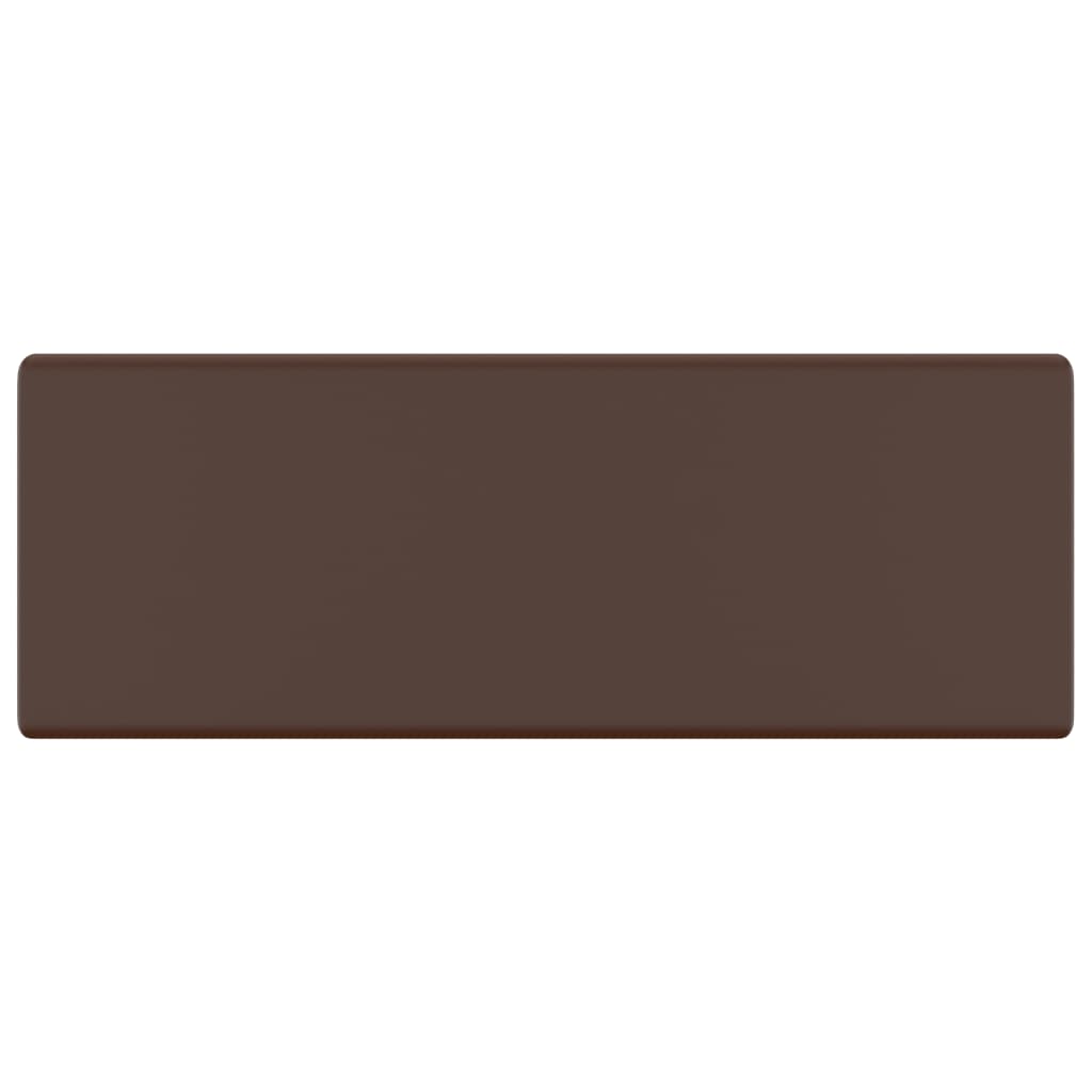 vidaXL Νιπτήρας με Υπερχείλιση Τετράγωνο Σκ Καφέ Ματ 41x41 εκ Κεραμικό