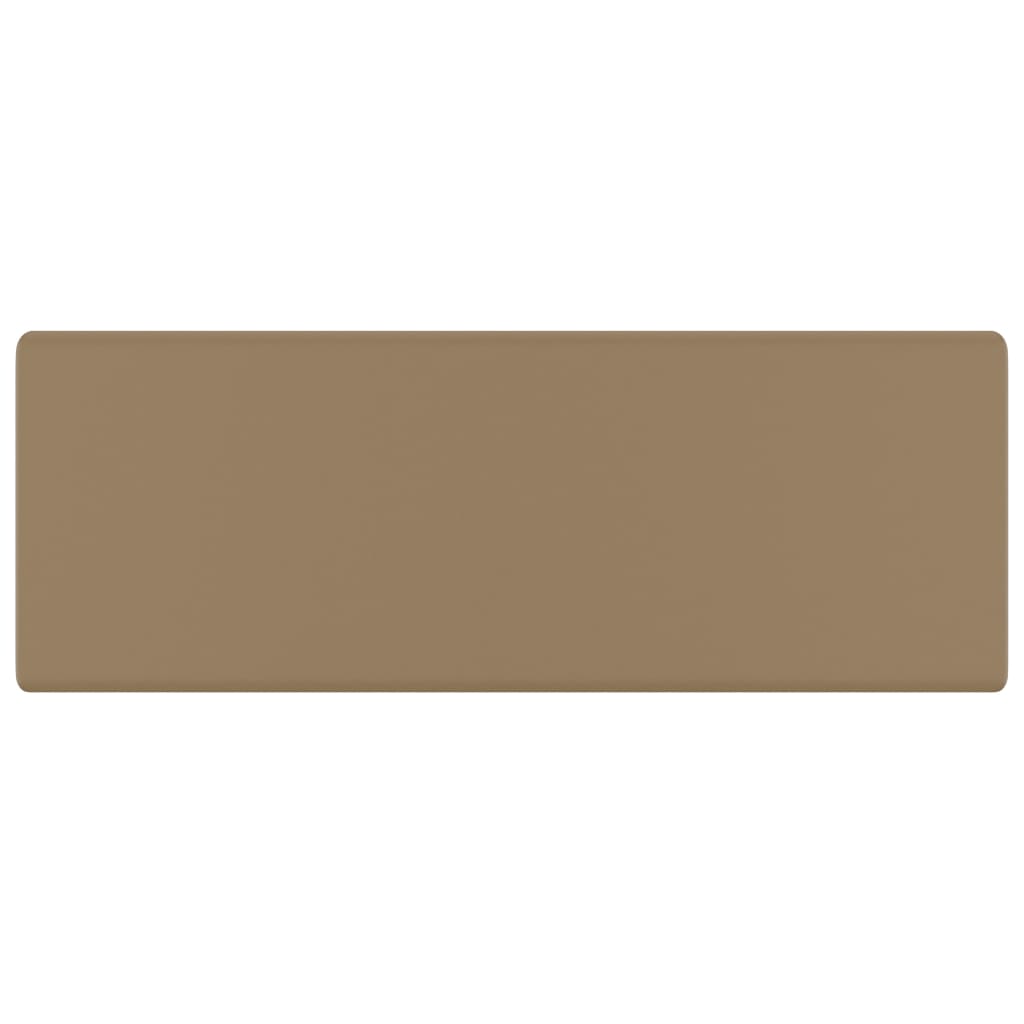 vidaXL Νιπτήρας με Υπερχείλιση Τετράγωνος Κρεμ Ματ 41x41 εκ. Κεραμικός