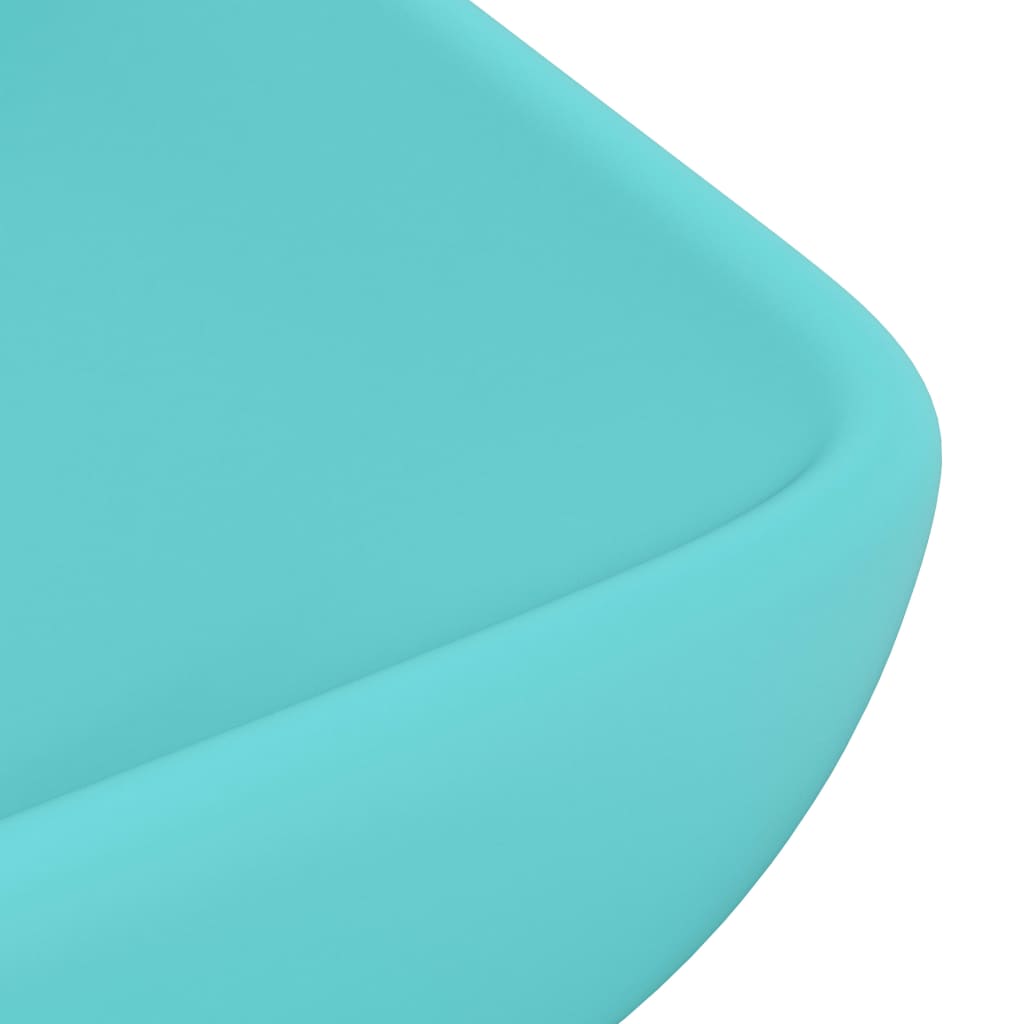 vidaXL Νιπτήρας Πολυτελής Ορθογώνιος Αν. Πράσινο Ματ 71x38εκ Κεραμικός