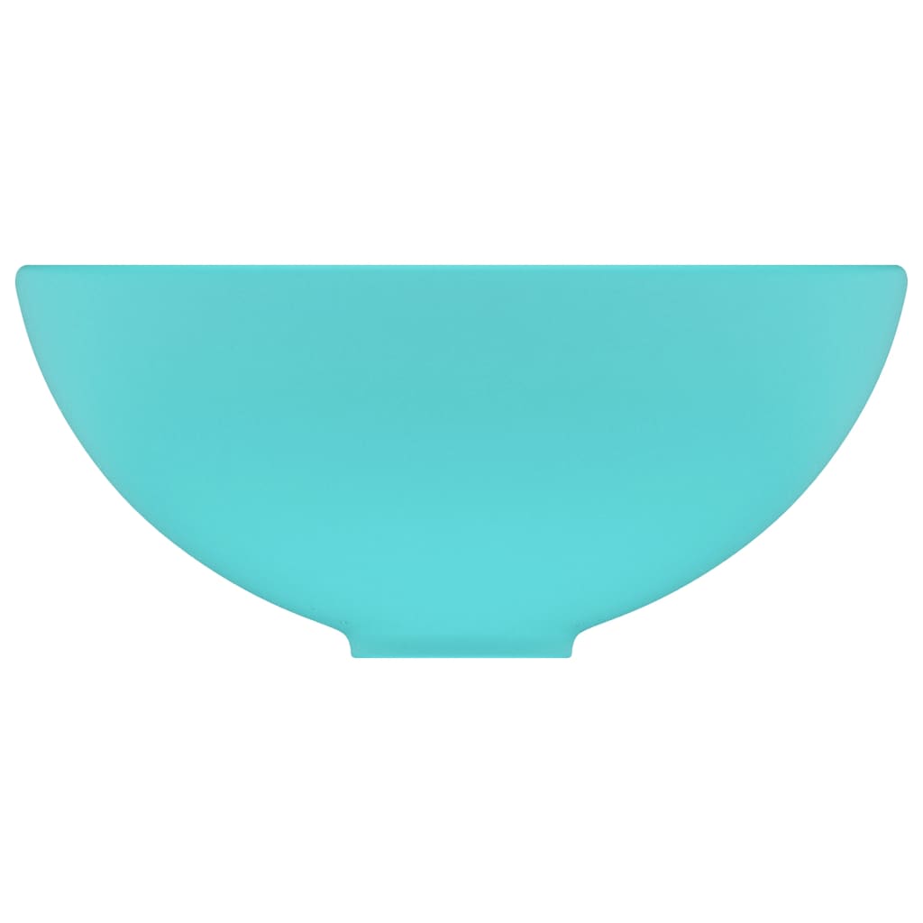 vidaXL Νιπτήρας Πολυτ. Στρογγυλός Αν. Πράσινο Ματ 32,5x14 εκ Κεραμικός