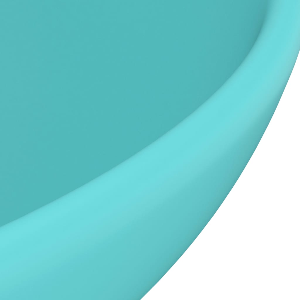 vidaXL Νιπτήρας Πολυτ. Στρογγυλός Αν. Πράσινο Ματ 32,5x14 εκ Κεραμικός