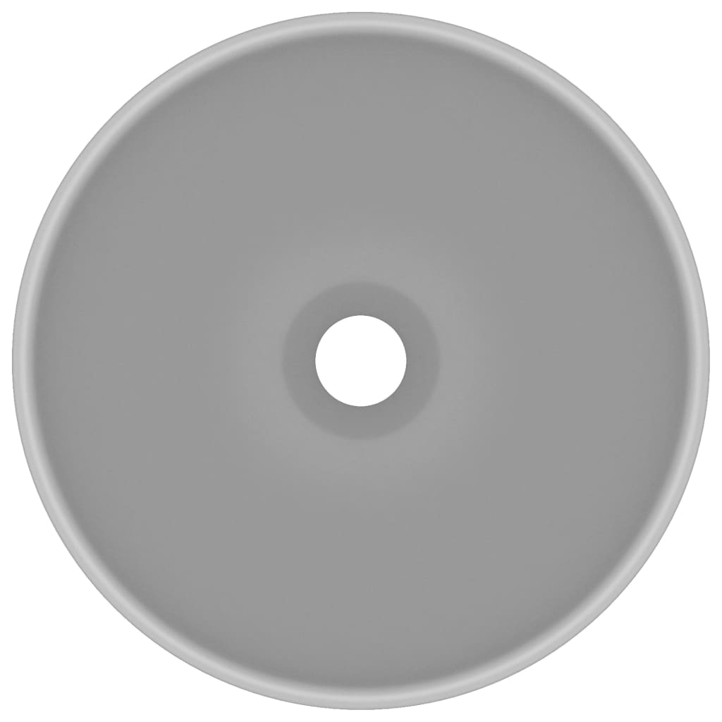 vidaXL Νιπτήρας Πολυτελής Στρογγυλός Αν. Γκρι Ματ 32,5x14 εκ Κεραμικός