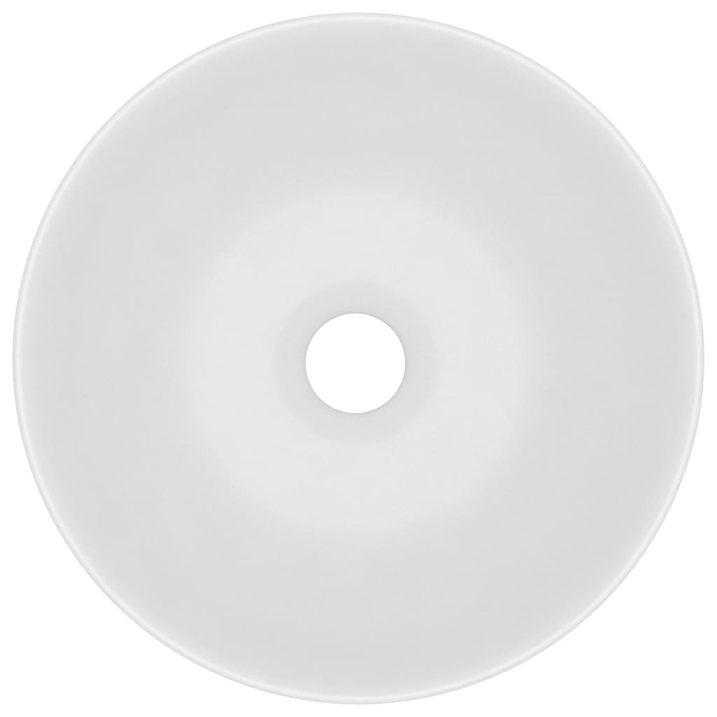 vidaXL Νιπτήρας Μπάνιου Στρογγυλός Λευκό Ματ Κεραμικός