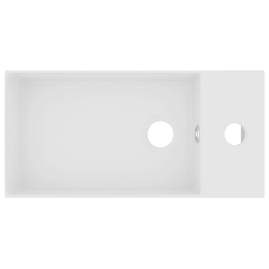 vidaXL Νιπτήρας Μπάνιου με Υπερχείλιση Λευκό Ματ Κεραμικός