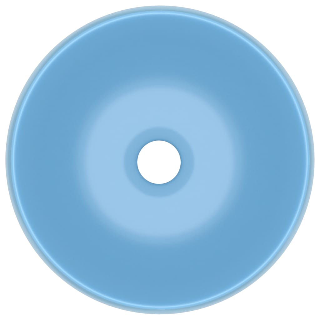 vidaXL Νιπτήρας Πολυτελής Στρογγυλός Γαλάζιο Ματ 40 x 15 εκ. Κεραμικός