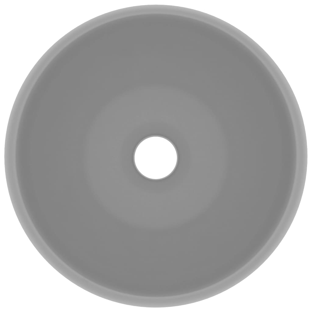 vidaXL Νιπτήρας Πολυτελής Στρογγυλός Αν. Γκρι Ματ 40x15 εκ. Κεραμικός