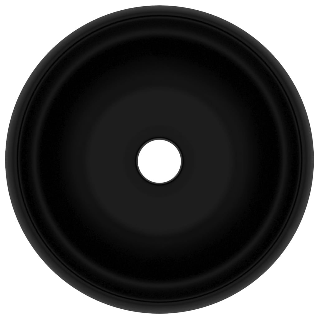 vidaXL Νιπτήρας Πολυτελής Στρογγυλός Μαύρο Ματ 40 x 15 εκ. Κεραμικός