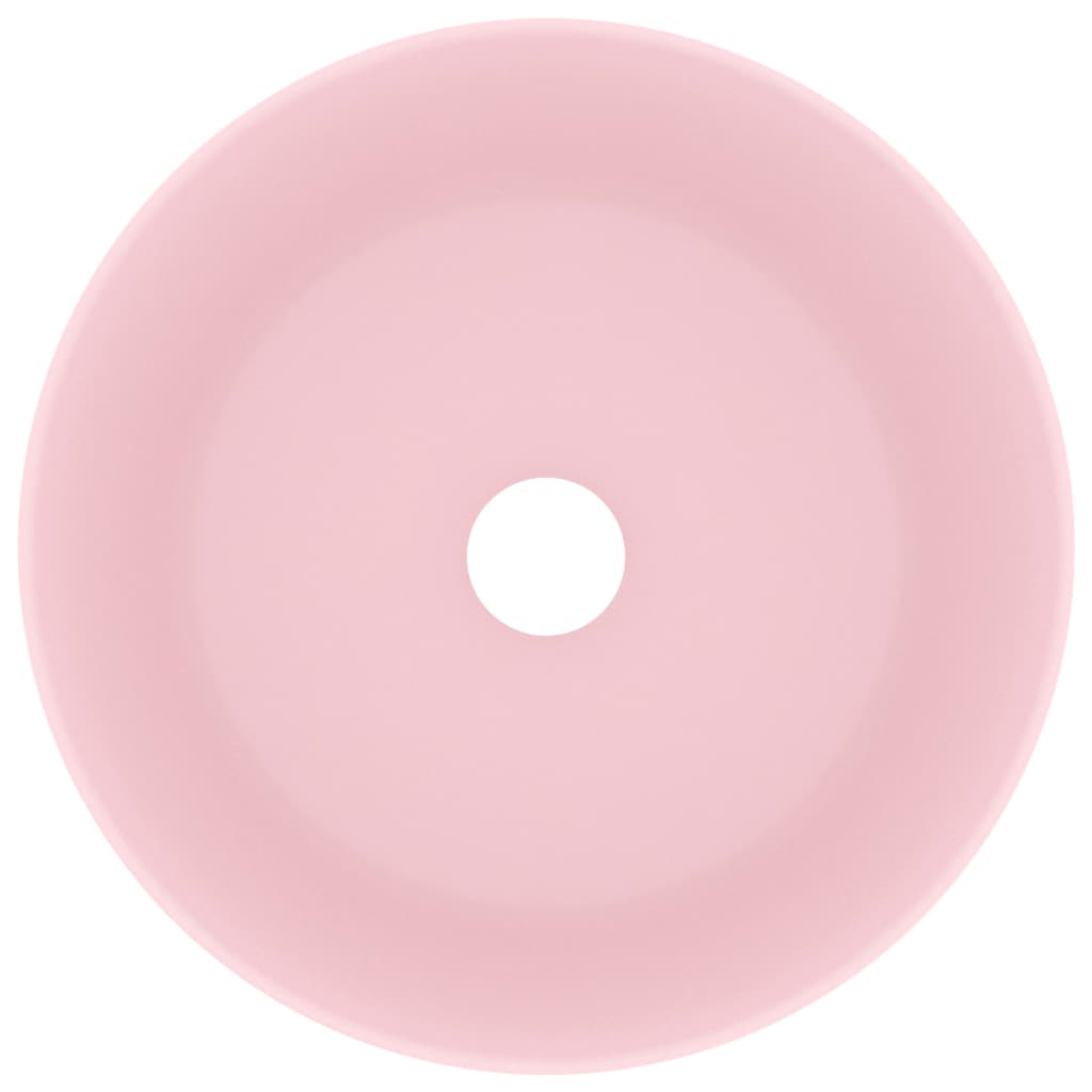 vidaXL Νιπτήρας Πολυτελής Στρογγυλός Ροζ Ματ 40 x 15 εκ. Κεραμικός