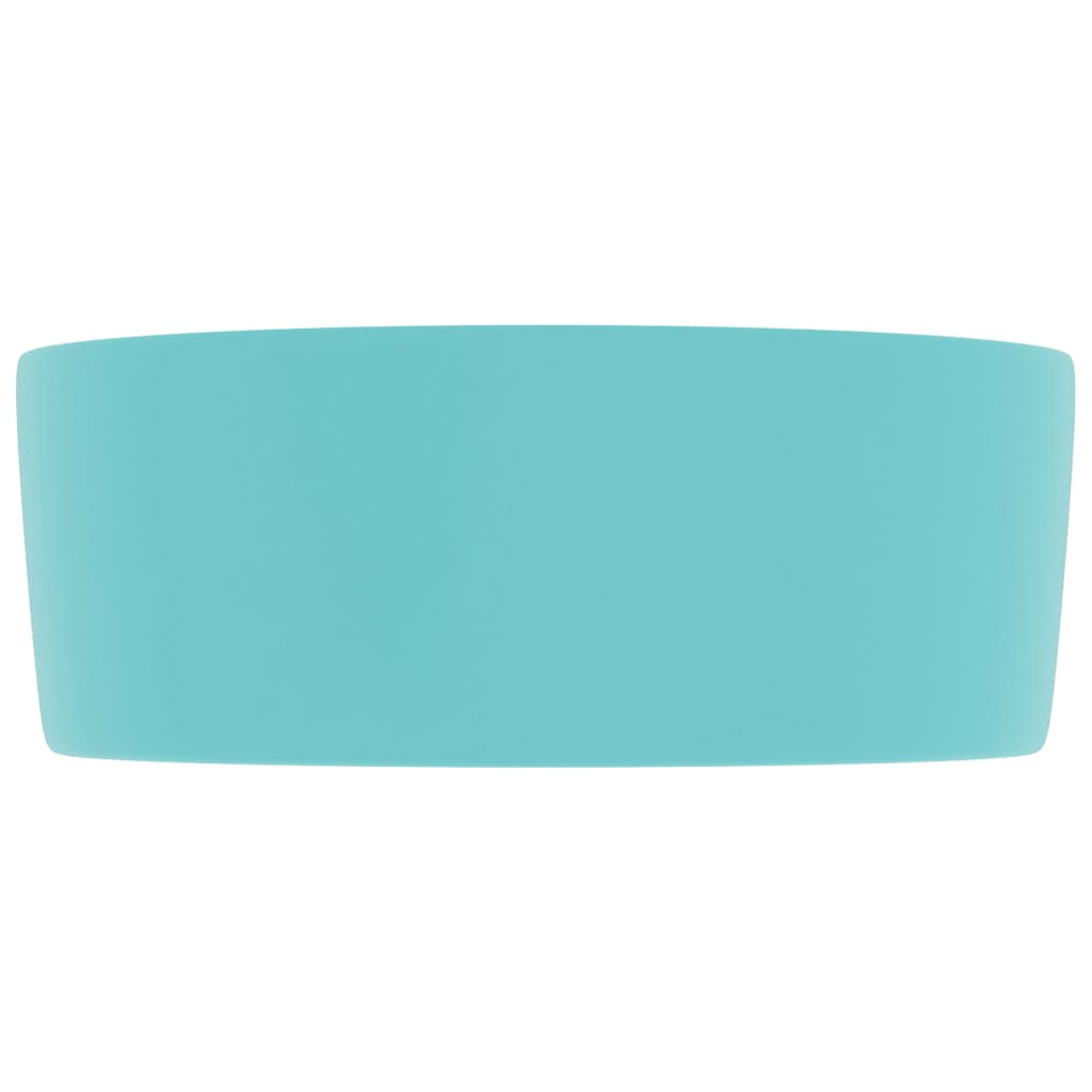 vidaXL Νιπτήρας Πολυτελής Στρογγυλός Αν.Πράσινο Ματ 40x15 εκ Κεραμικός