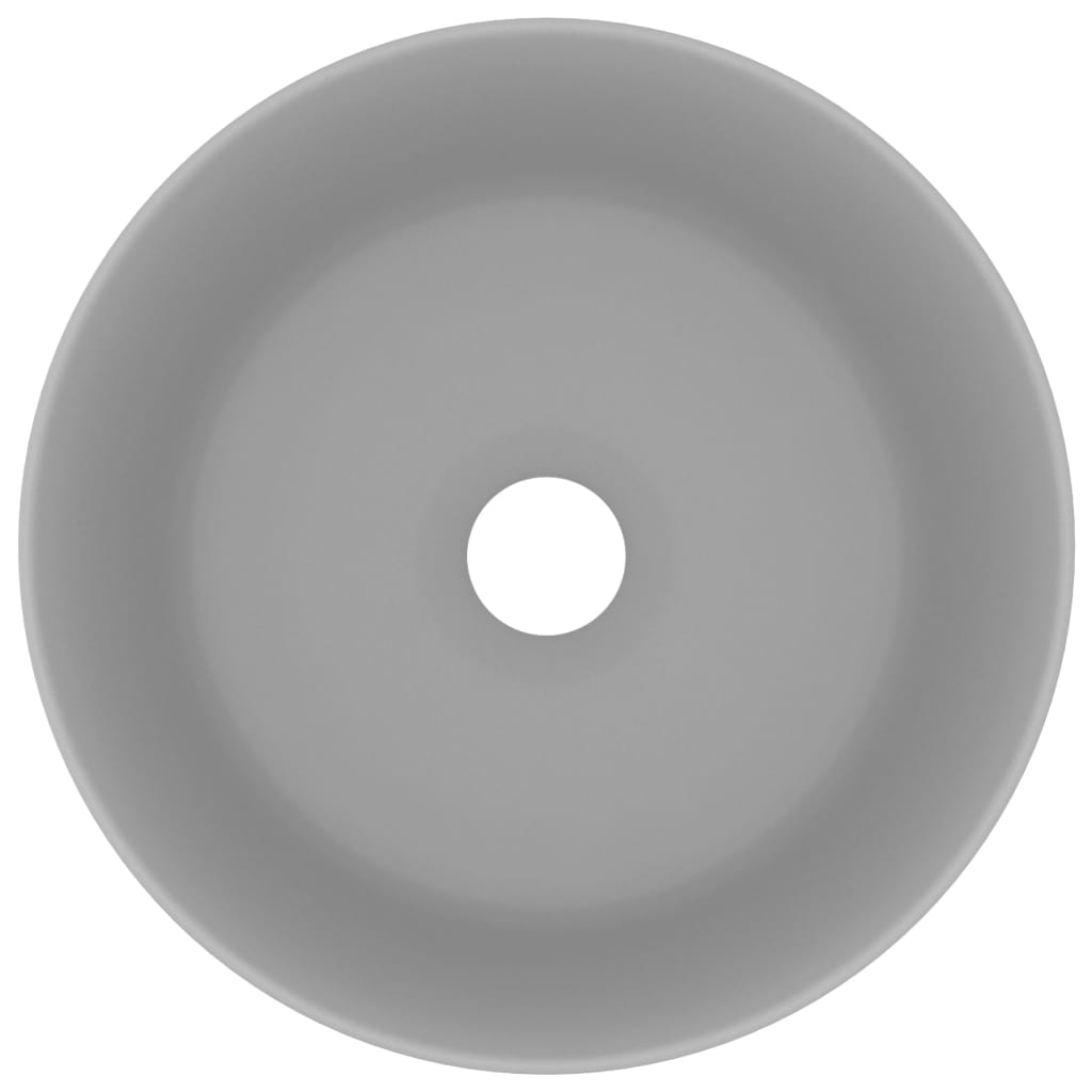 vidaXL Νιπτήρας Πολυτελής Στρογγυλός Αν. Γκρι Ματ 40x15 εκ. Κεραμικός