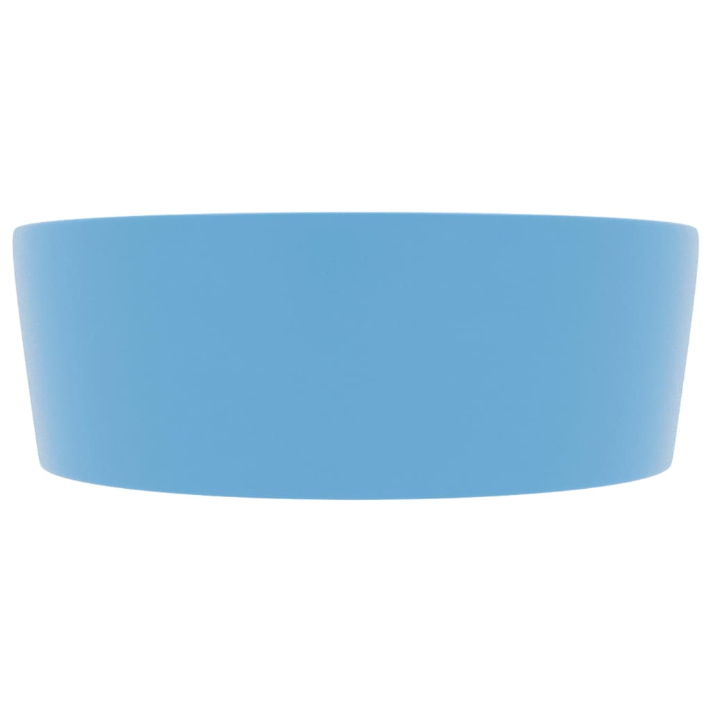 vidaXL Νιπτήρας με Υπερχείλιση Γαλάζιο Ματ 36x13 εκ. Κεραμικός