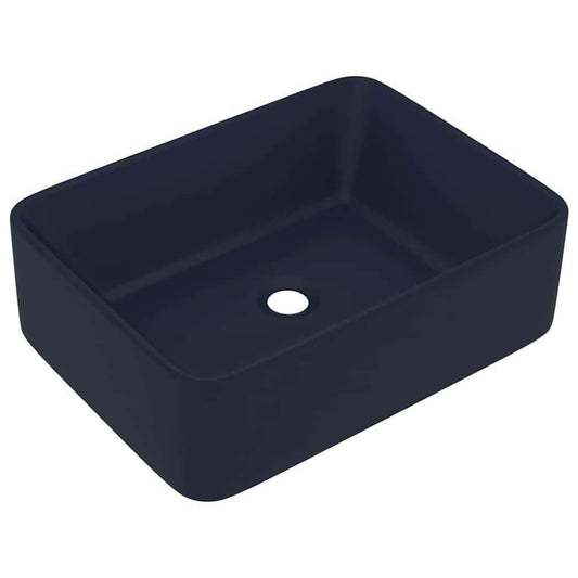 vidaXL Νιπτήρας Πολυτελής Σκούρο Μπλε Ματ 41 x 30 x 12 εκ. Κεραμικός
