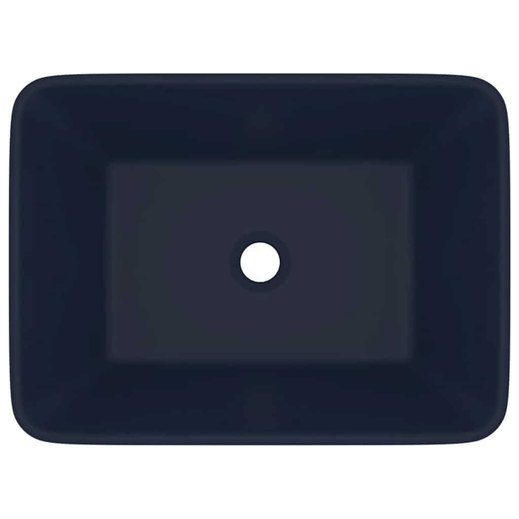 vidaXL Νιπτήρας Πολυτελής Σκούρο Μπλε Ματ 41 x 30 x 12 εκ. Κεραμικός