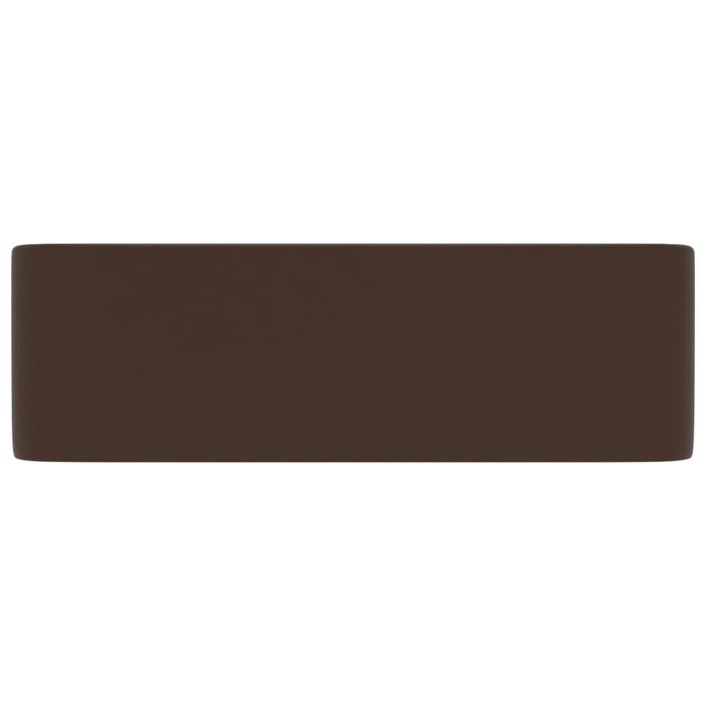 vidaXL Νιπτήρας Πολυτελής Σκούρο Καφέ Ματ 41 x 30 x 12 εκ. Κεραμικός