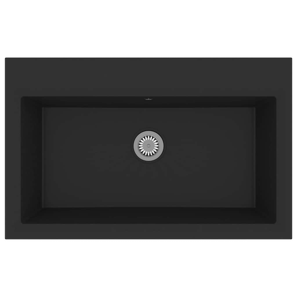 vidaXL Σιντρινο κουζίνας Μαύρο 79 x 50 x 31 εκ. Γρανίτης