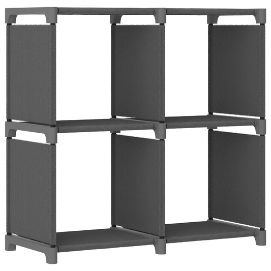 vidaXL Ραφιέρα με 4 Κύβους & Κουτιά Γκρι 69x30x72,5 εκ. Υφασμάτινη