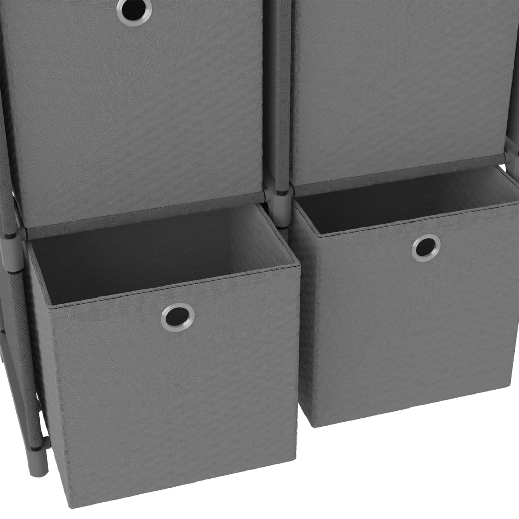 vidaXL Ραφιέρα με 5 Κύβους & Κουτιά Γκρι 103x30x72,5 εκ. Υφασμάτινη