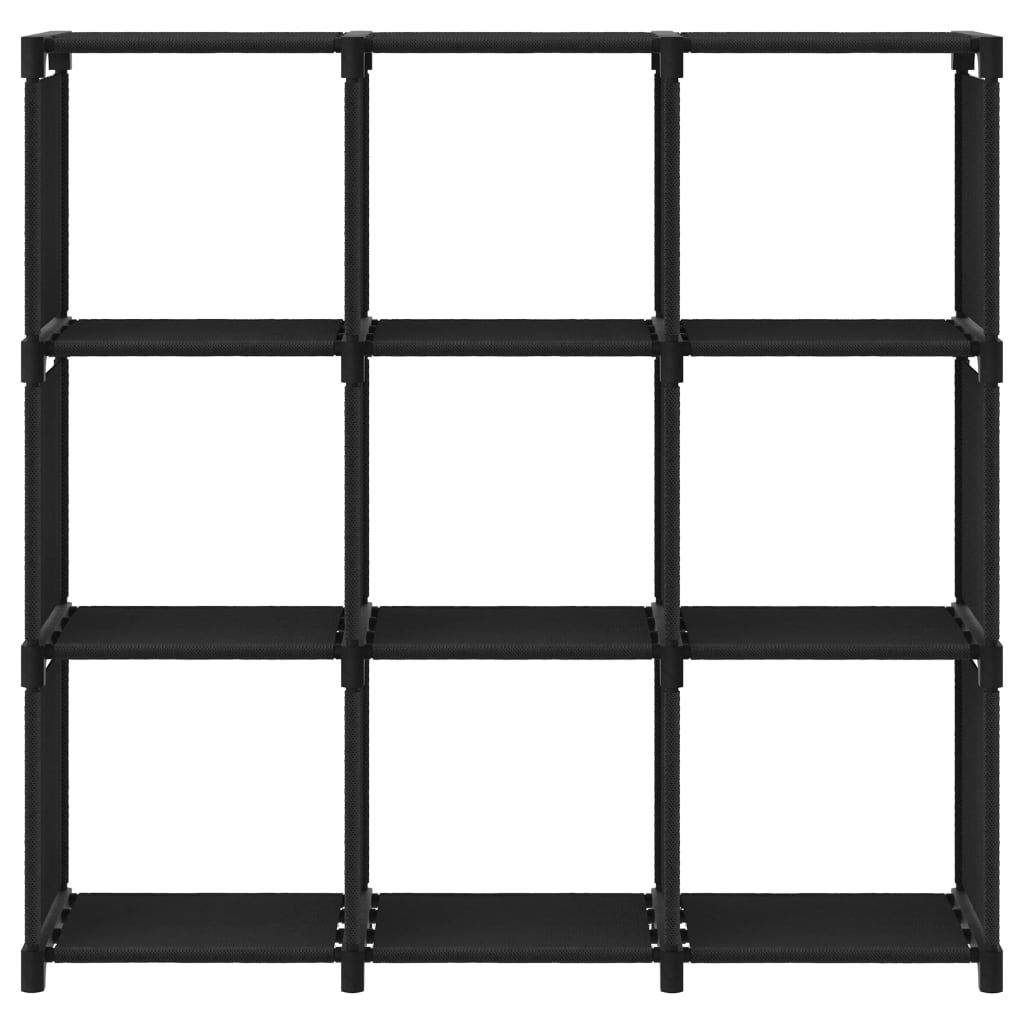 vidaXL Ραφιέρα με 9 Κύβους & Κουτιά Μαύρη 103x30x107,5 εκ. Υφασμάτινη