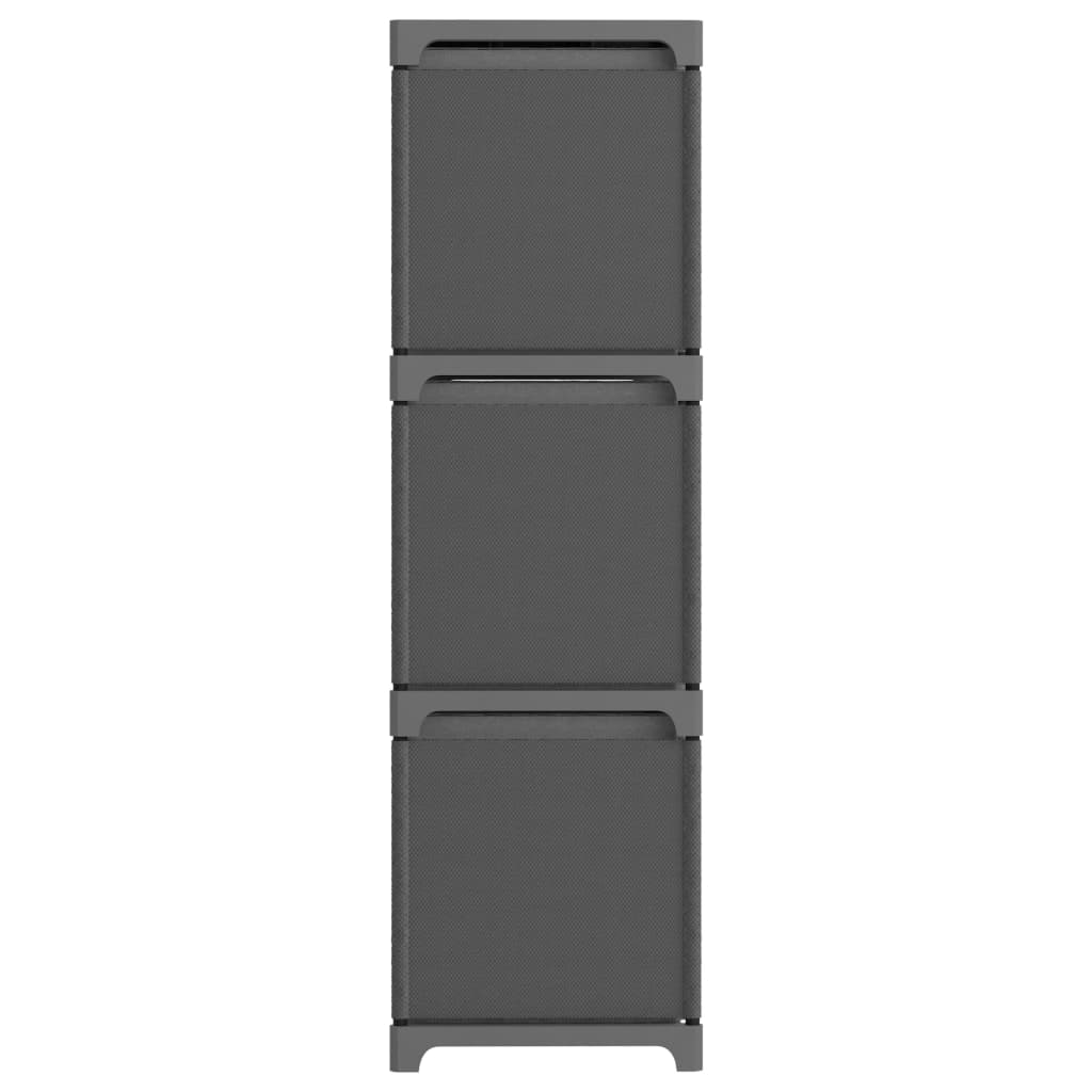 vidaXL Ραφιέρα με 9 Κύβους & Κουτιά Γκρι 103x30x107,5 εκ. Υφασμάτινη