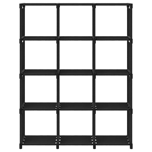 vidaXL Ραφιέρα με 12 Κύβους Μαύρη 103 x 30 x 141 εκ. Υφασμάτινη