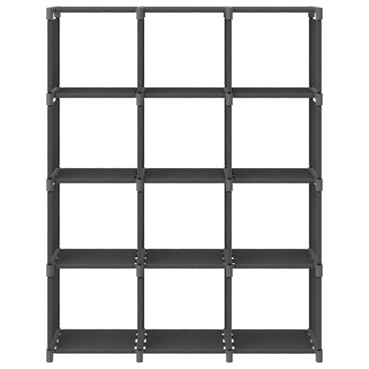vidaXL Ραφιέρα με 12 Κύβους Γκρι 103 x 30 x 141 εκ. Υφασμάτινη