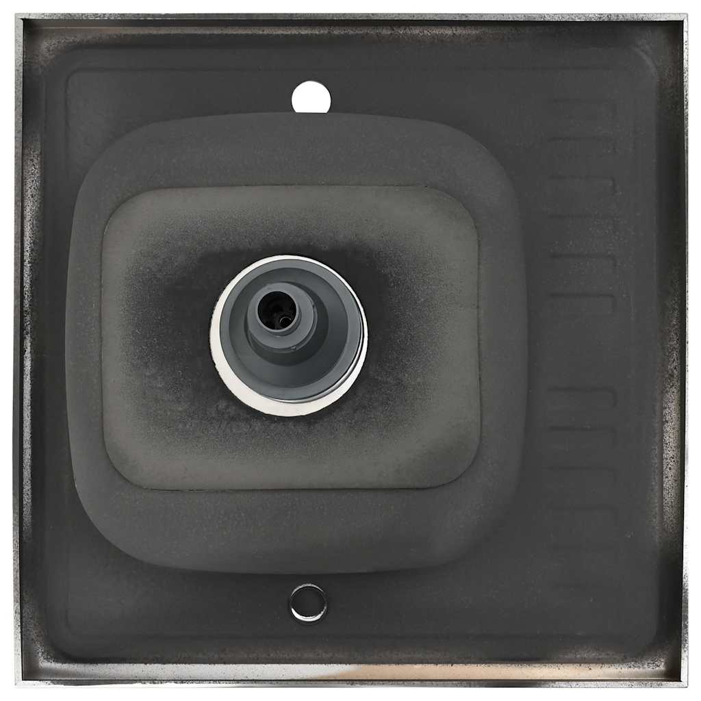 vidaXL Νεροχύτης + Ποδιά Σετ Ασημί 600x600x155 χιλ. Ανοξείδωτο Ατσάλι